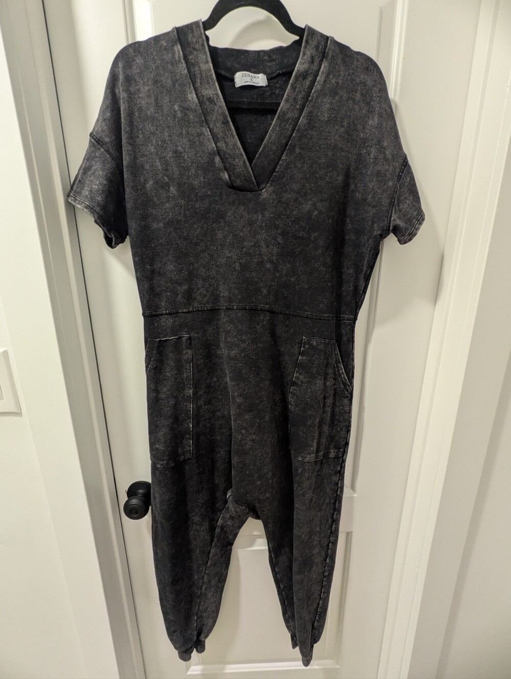 NWOT Zenana Sweatshirt Acid Wash Harem Style Onesie, size S Oversized